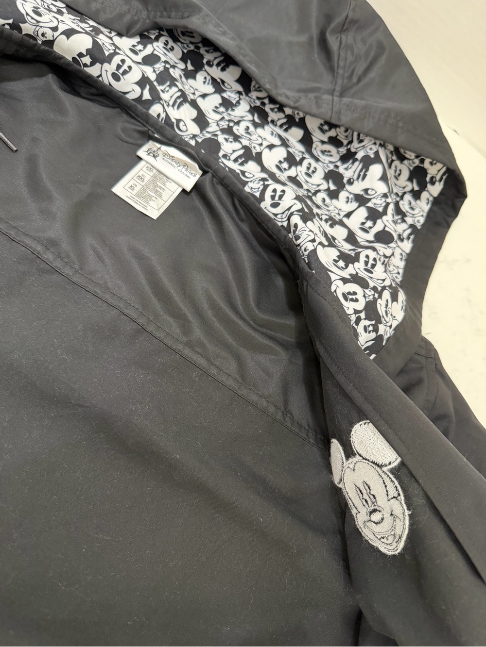 Disney Black Mickey Mouse Hooded Raincoat with Character Lining - Picture 9 of 15